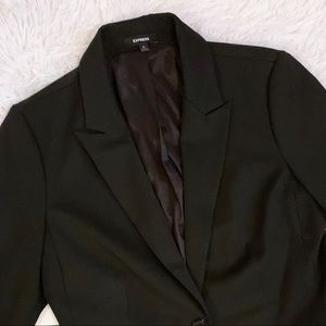 Express Black Notch Collar One Button Suit Blazer